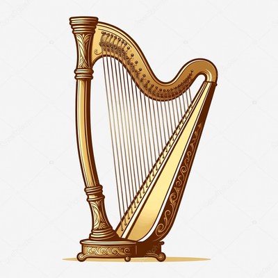 Golden Harp Illustration
