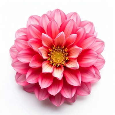 Pink Dahlia Flower on White Background