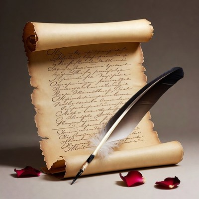 Ancient Scroll with Quill Pen