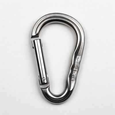 Shiny stainless steel carabiner