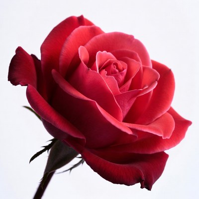 Red Rose on White Background