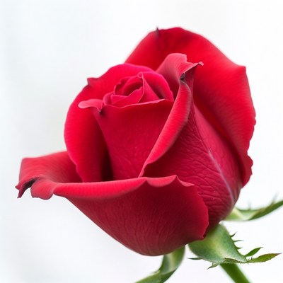Red Rose on White Background