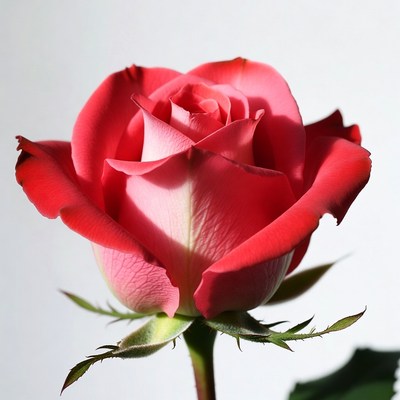 Red Rose on White Background