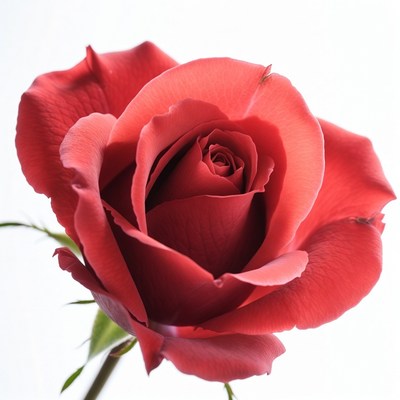 Red Rose on White Background
