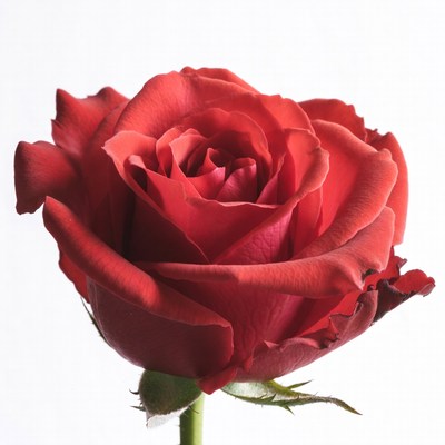 Red Rose on White Background