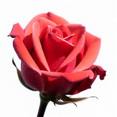 Red Rose on White Background