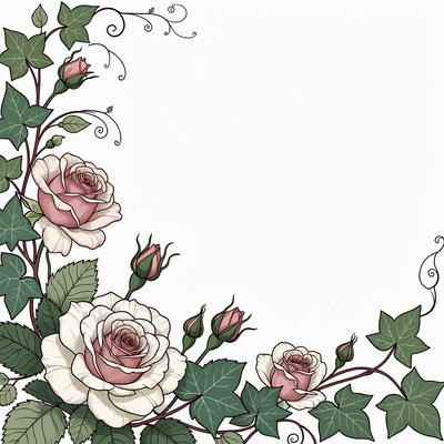 Ivy and Rose Corner Illustration
