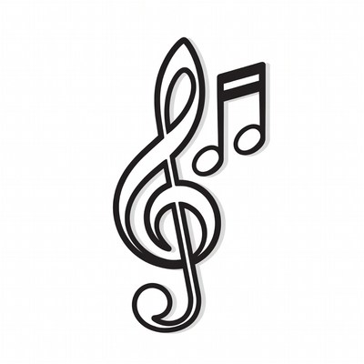 Treble Clef with Music Notes