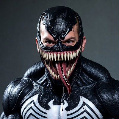 Man in Venom Symbiote Costume