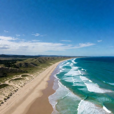 Aerial View of Coastal Dune Beach