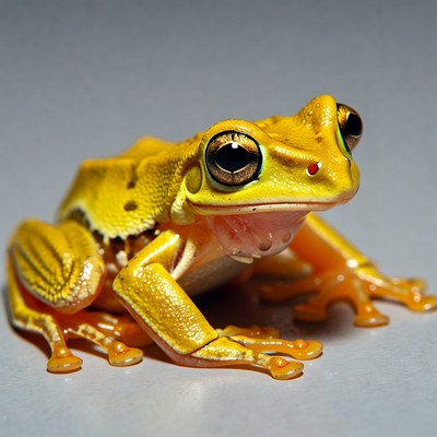 Yellow tree frog close-up