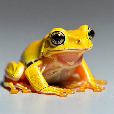 Bright yellow tree frog