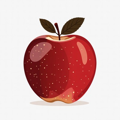 Red apple with leaf