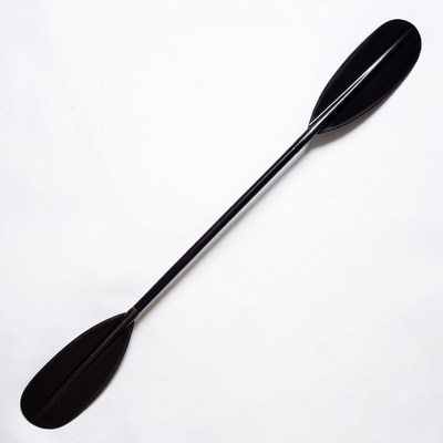 Black kayak paddle isolated