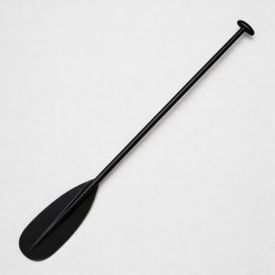 Black canoe paddle isolated