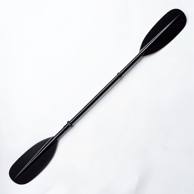 Black kayak paddle isolated