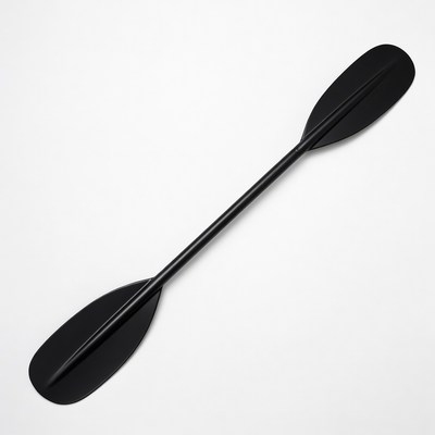 Black canoe paddle isolated