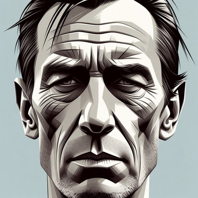 Intense portrait of older man