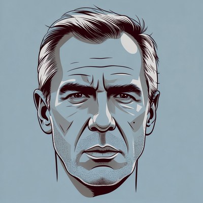 Intense portrait of mature man