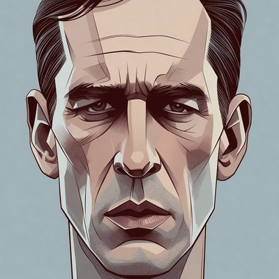 Intense man portrait illustration