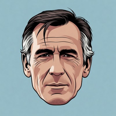 Elderly man portrait illustration