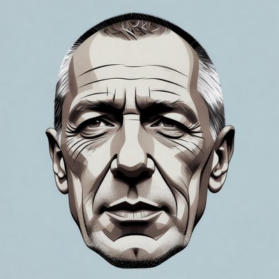 Elderly man portrait illustration