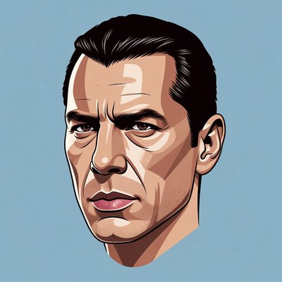 Intense man portrait illustration