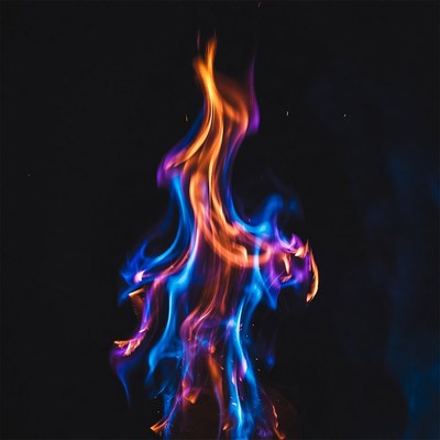 Colorful Flames on Black Background