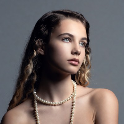 Young woman with pearl necklace