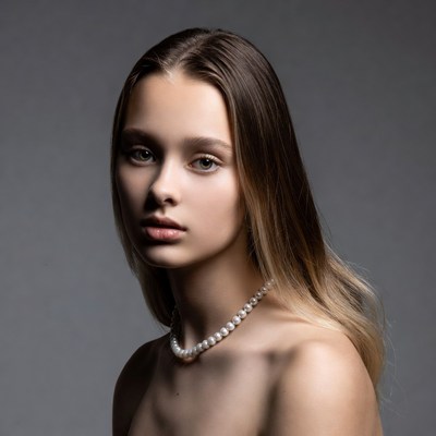 Young woman with pearl necklace