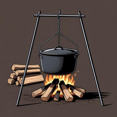 Campfire with Hanging Pot