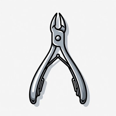 Silver nail clippers illustration