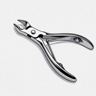 Silver nail clippers illustration