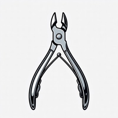 Silver nail clippers illustration