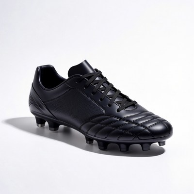 Black Soccer Cleats on White Background
