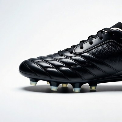 Black Rugby Cleats with White Studs