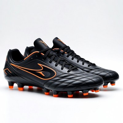 Black and Orange Soccer Cleats