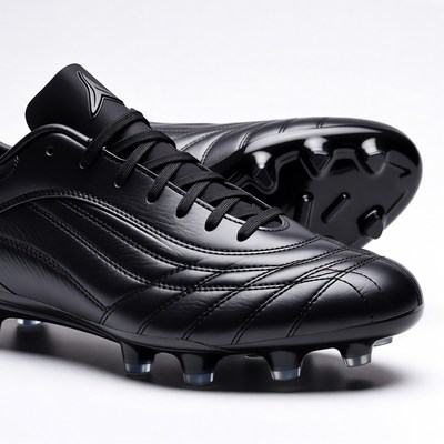 Black Laceless Soccer Cleats