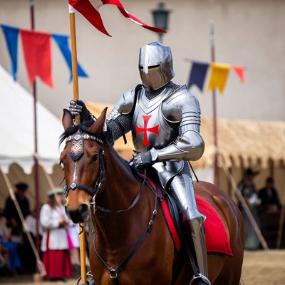 Knight in Shining Armor on Horse