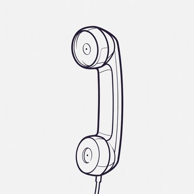 Vintage telephone handset illustration