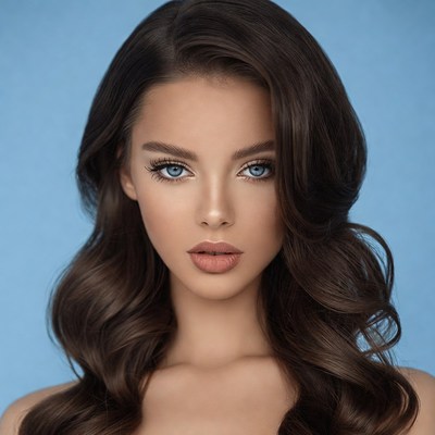 Beautiful woman with blue eyes