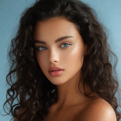 Beautiful woman with blue eyes