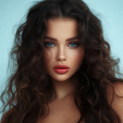 Beautiful woman with blue eyes