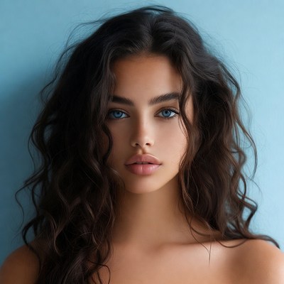 Beautiful woman with blue eyes