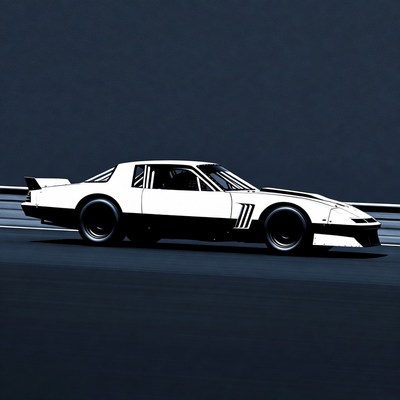 White Blackout Corvette Racing on Track