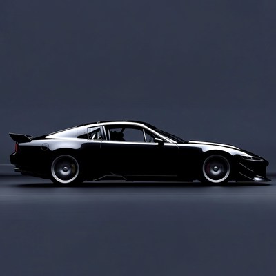 Black Nissan Silvia Side View