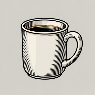 White Mug with Coffee
