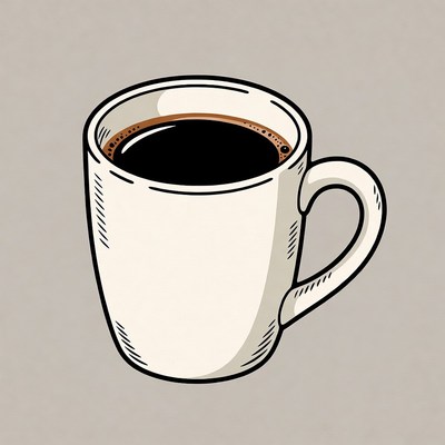 White mug of black coffee