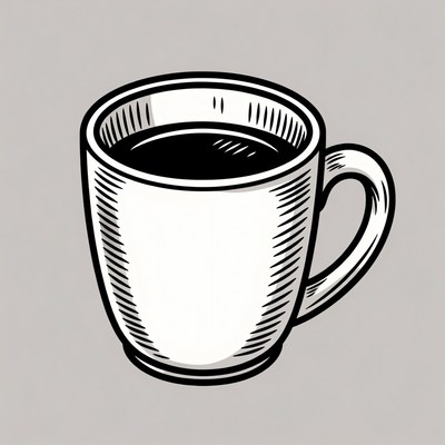 Black coffee in white mug