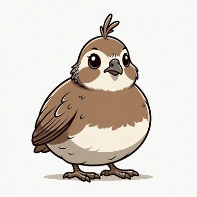 Cute chubby sparrow illustration